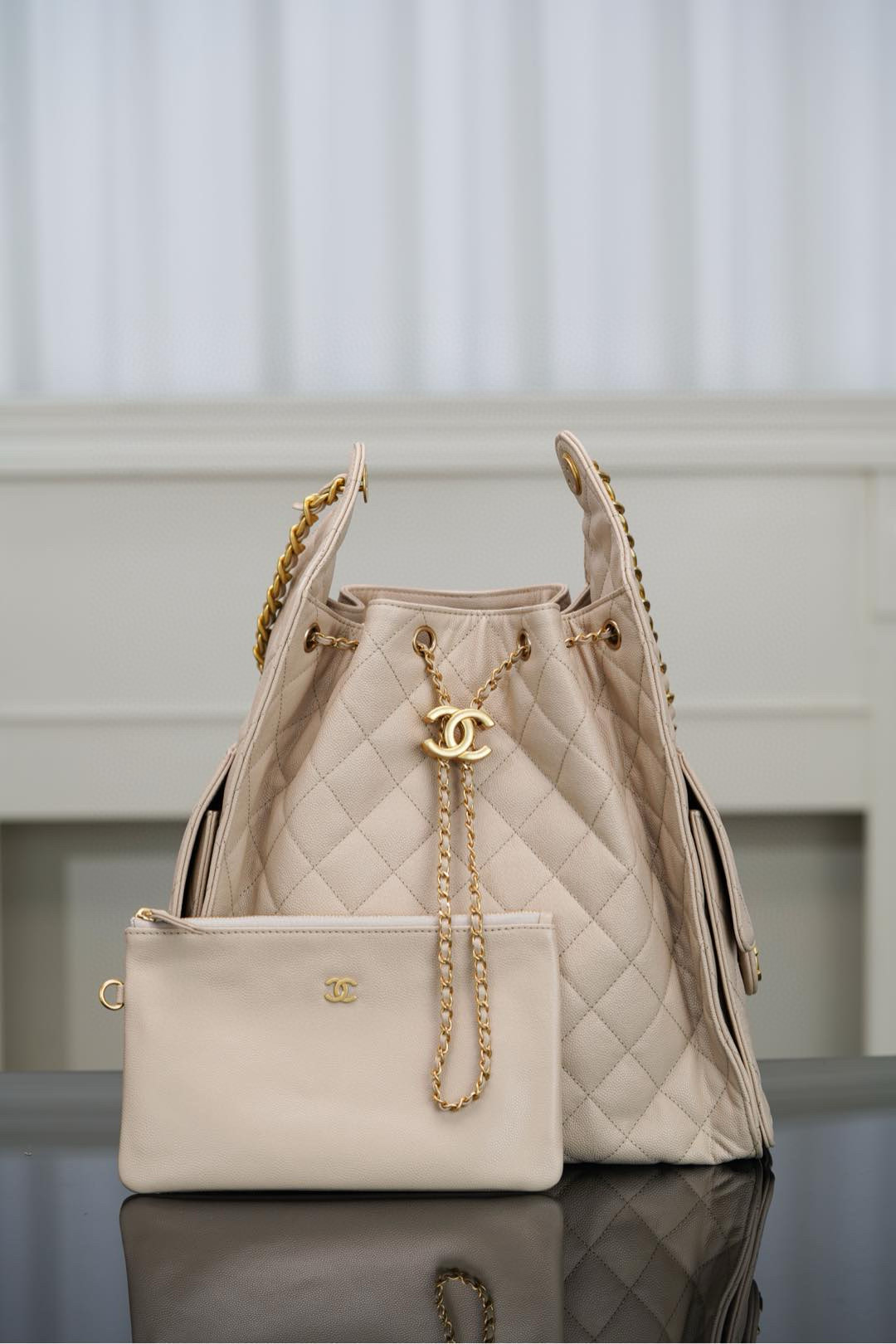 샤넬 Chanel 25s 25Medium Handbag AS5311 Apricot 40cm