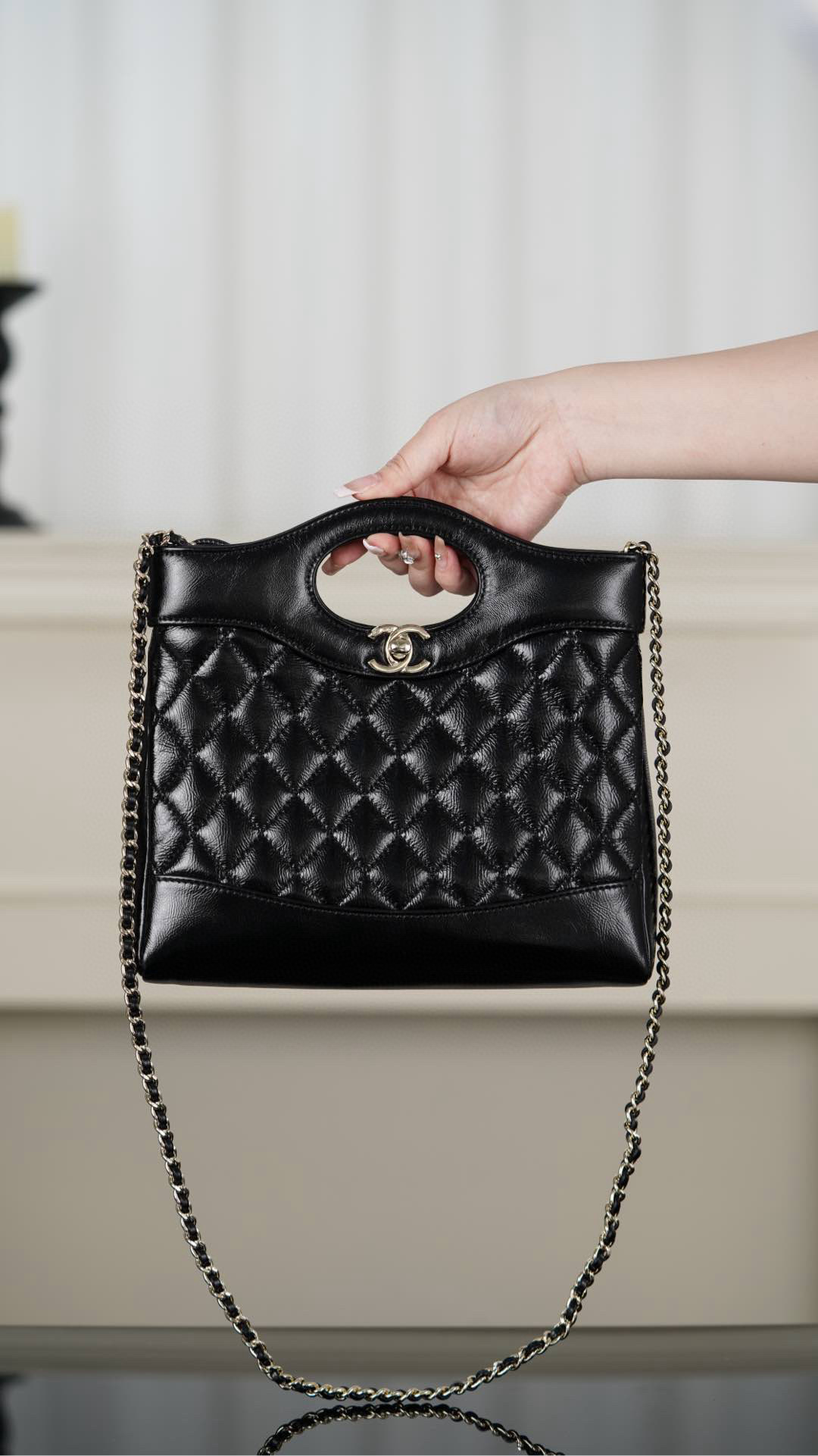 샤넬 Chanel 25P 31 Mini Shopping Bag AS4133 Black 22cm