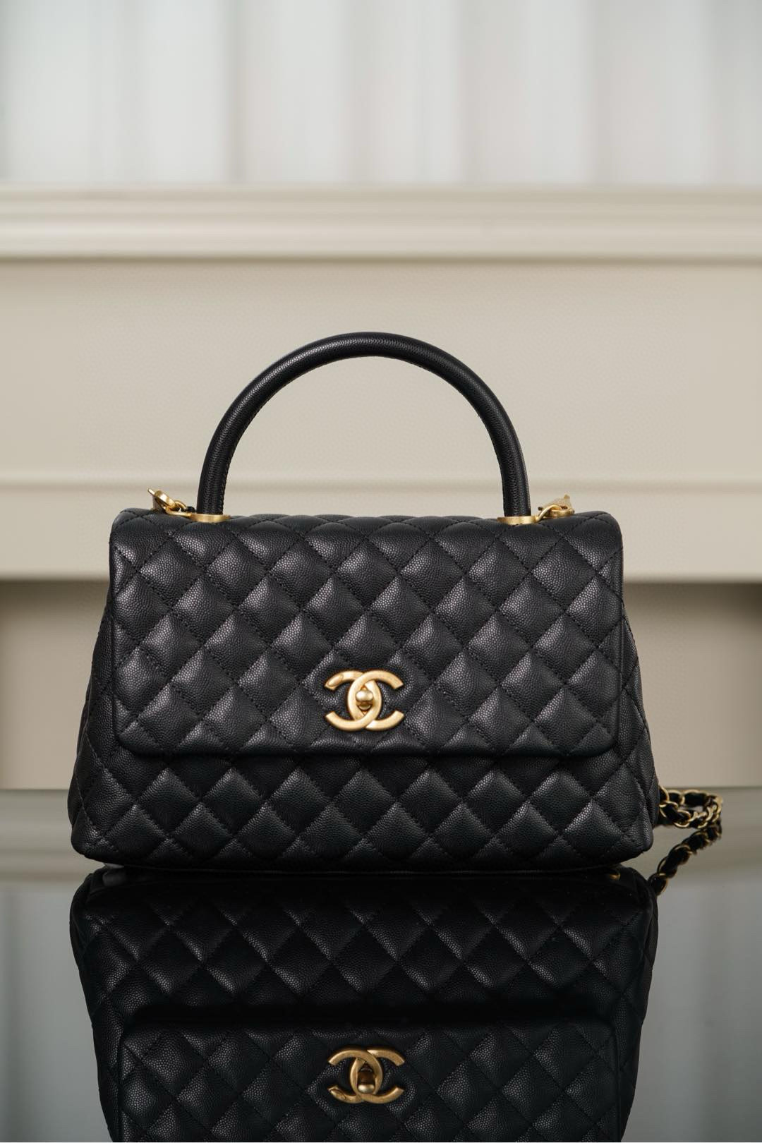 샤넬 Chanel Medium CoCo Handle Flap Bag A92991 Black 29cm