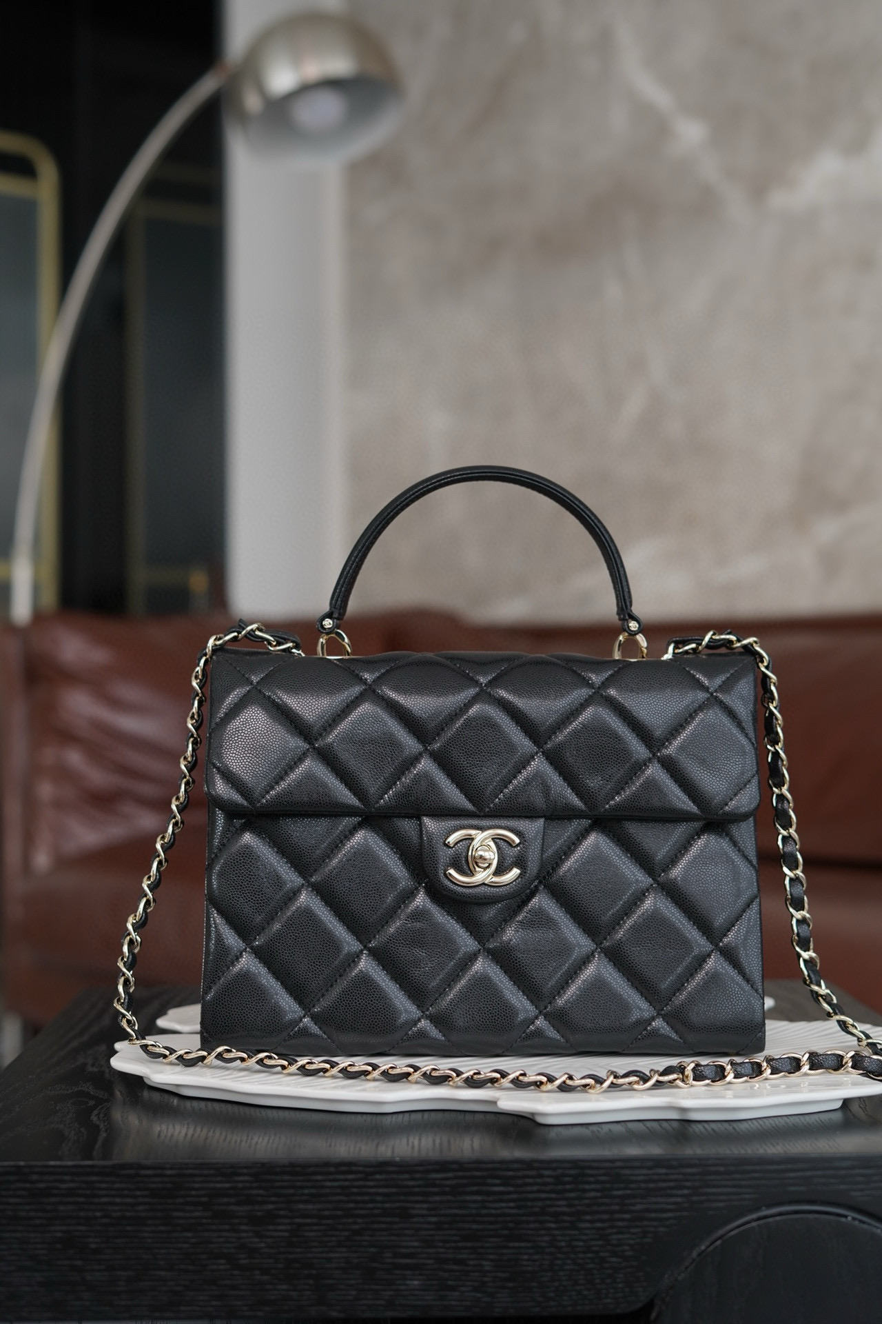 샤넬 Chanel 24P Kelly Handle bag Black 25cm