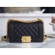 샤넬 Chanel Small Leboy Bag A67085 Black gold 20cm