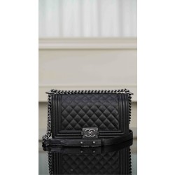 샤넬 Chanel Medium Leboy Bag A67086 Black silver 25cm