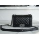 샤넬 Chanel Small Leboy Bag A67085 Black silver 20cm