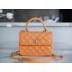 샤넬 Chanel 24C Mini Trendy CC Flap Bag with Top Handle AS4654 Caramel 19.5cm