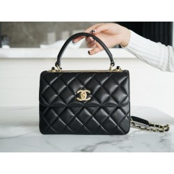 샤넬 Chanel Trendy CC Flap Bag with Top Handle A92236 Black 25cm