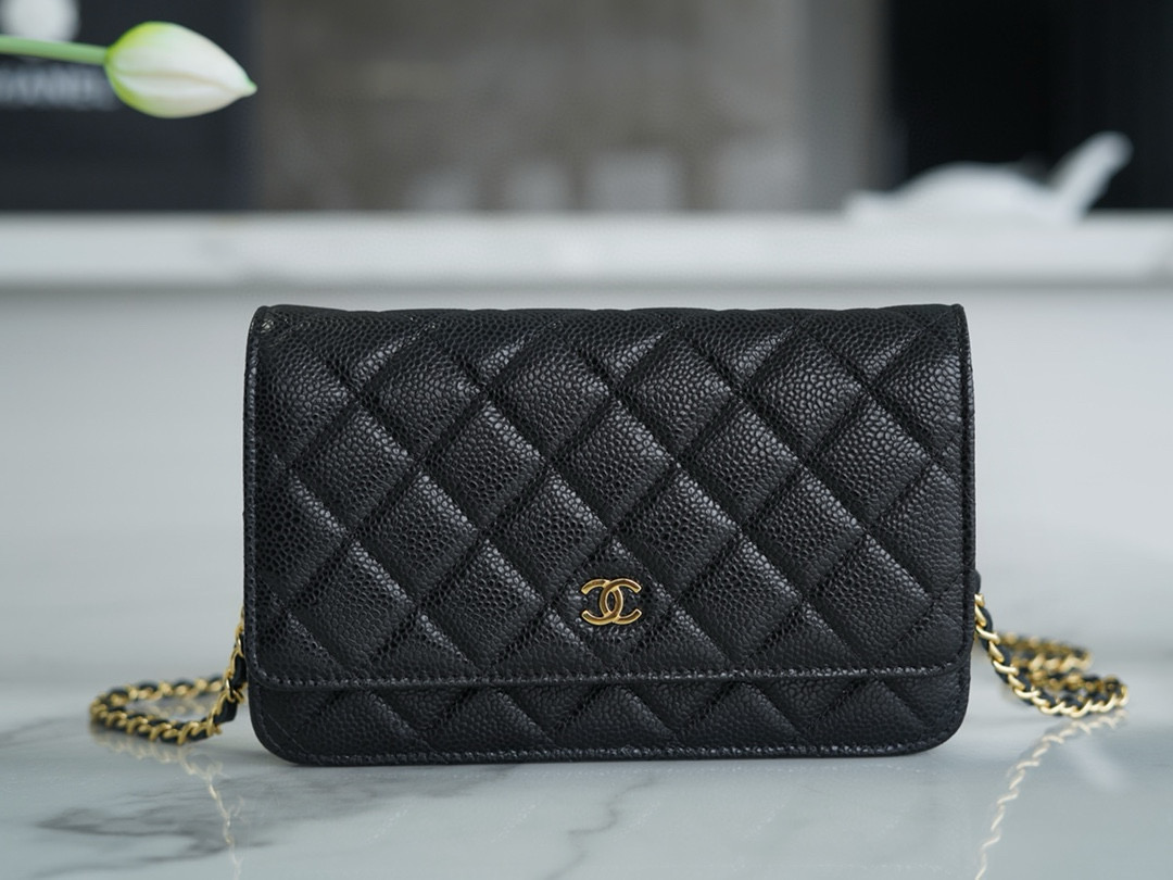샤넬 Chanel Classic Wallet on Chain AP4241 Black gold 19cm