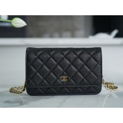 샤넬 Chanel Classic Wallet on Chain AP4241 Black gold 19cm