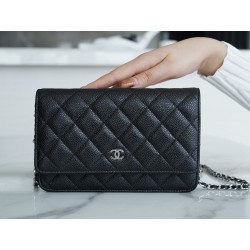 샤넬 Chanel Classic Wallet on Chain AP4241 Black silver 19cm