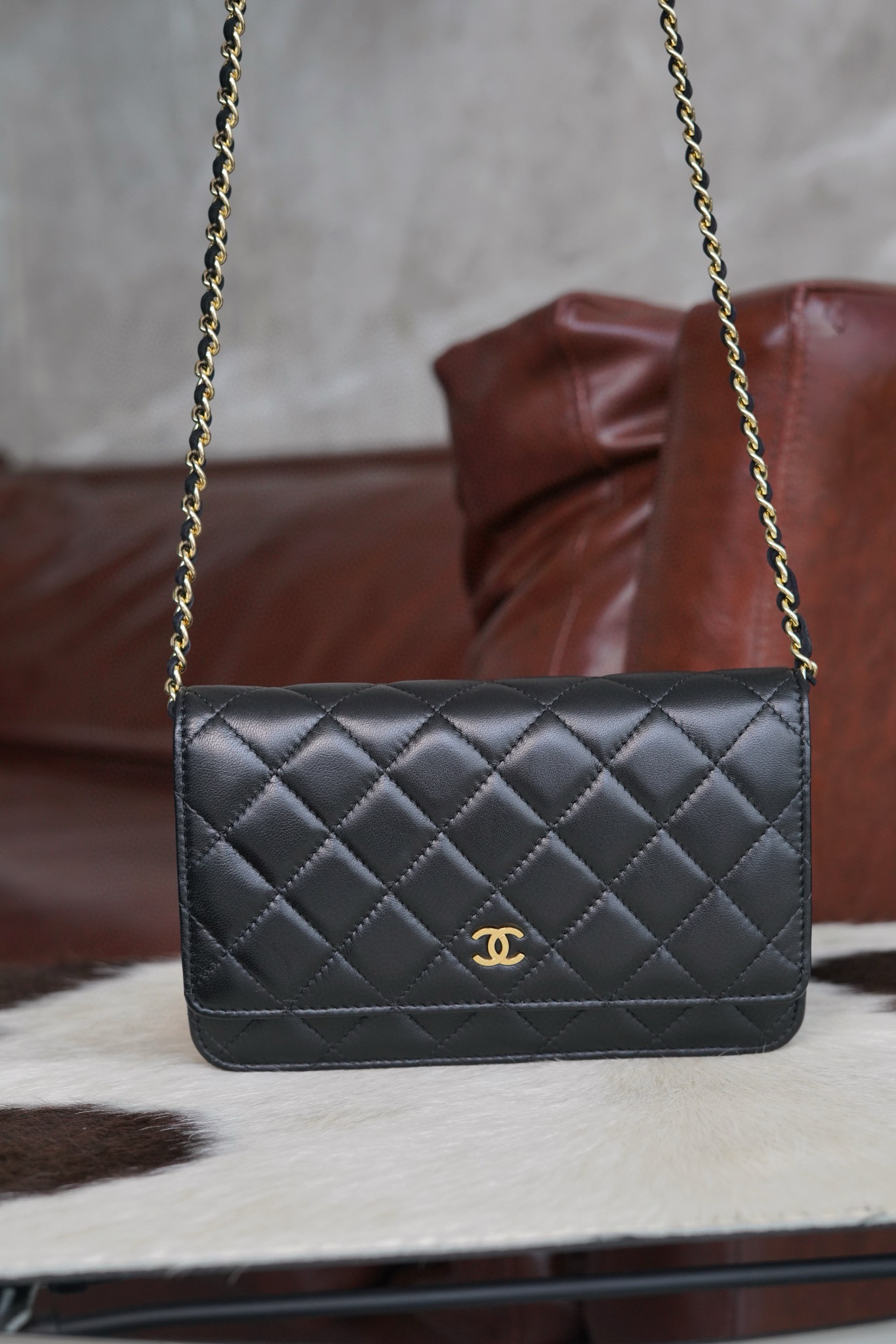 샤넬 Chanel Classic Wallet on Chain AP4241 Black gold 19cm