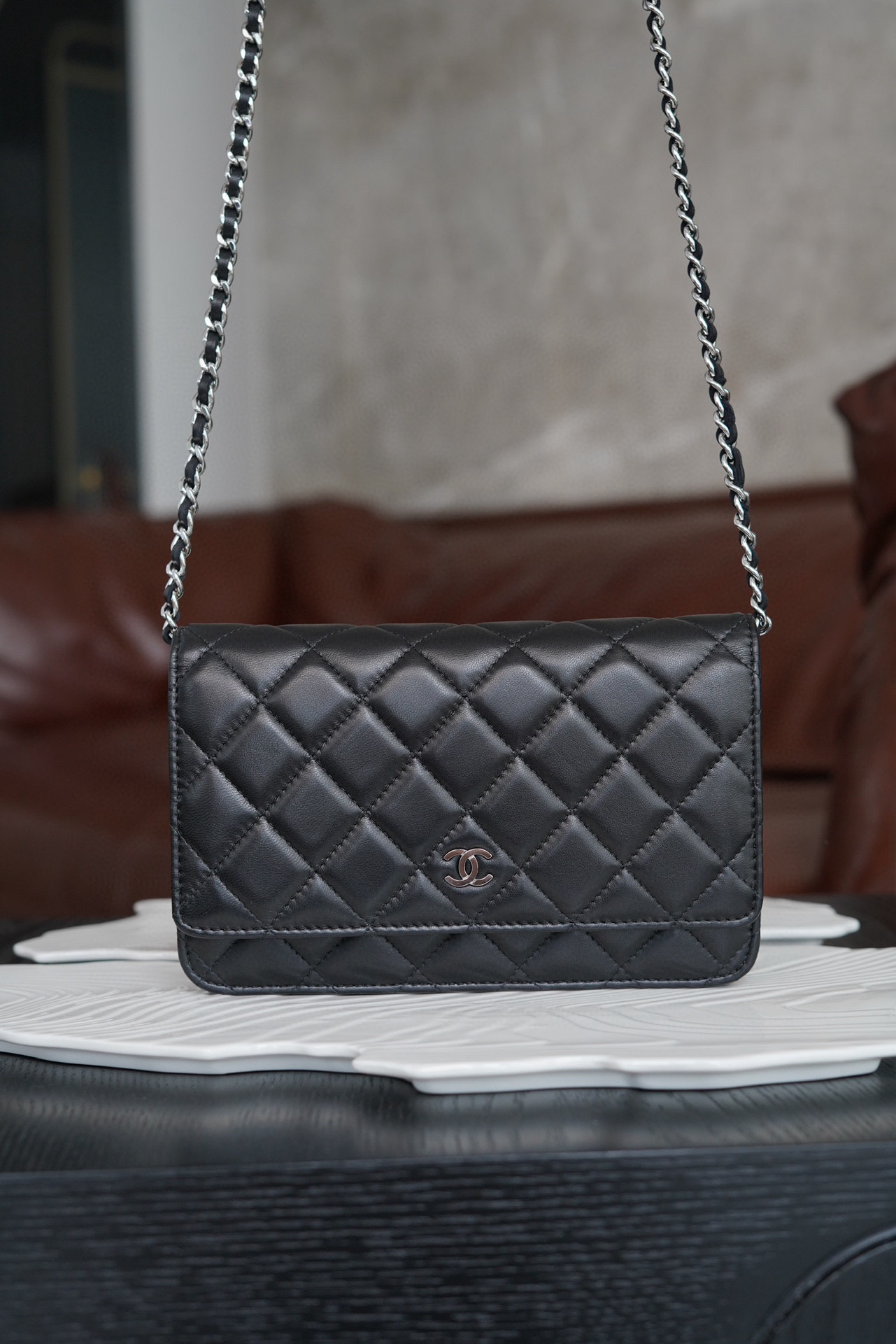 샤넬 Chanel Classic Wallet on Chain AP4241 Black silver 19cm