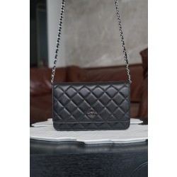 샤넬 Chanel Classic Wallet on Chain AP4241 Black silver 19cm