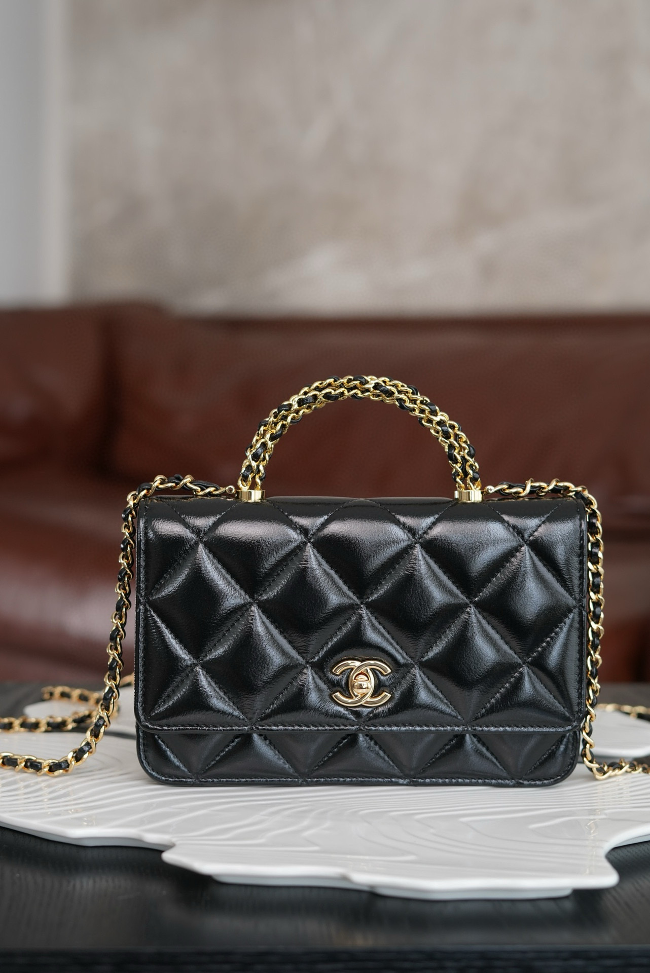 샤넬 Chanel 24b Wallet on Chain Black 19.5cm