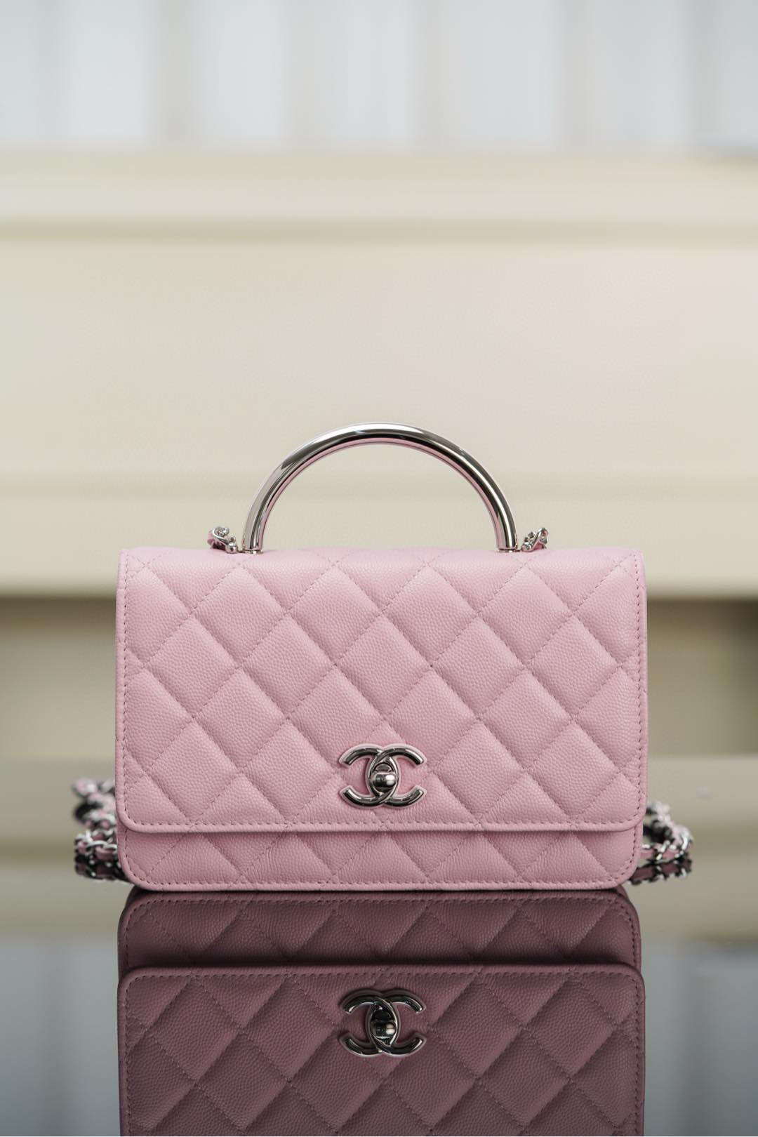 샤넬 Chanel 25P Wallet on Chain AP4497 pink 19cm