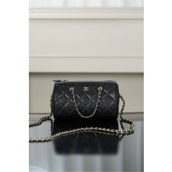 샤넬 Chanel 25P Chain Handle Bowling Bag Black 18.5cm