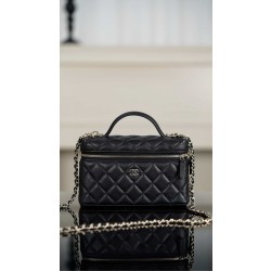샤넬 Chanel 25c LP Long Vanity with chain 2505 Black gold 17cm