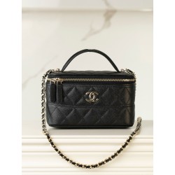 샤넬 Chanel 25c Long Vanity with chain Black 17cm