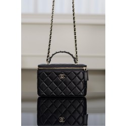 샤넬 Chanel 25P Long Vanity with chain Black 19.5cm