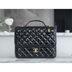 샤넬 Chanel 22k Large Backpack Patent Black 31.5cm