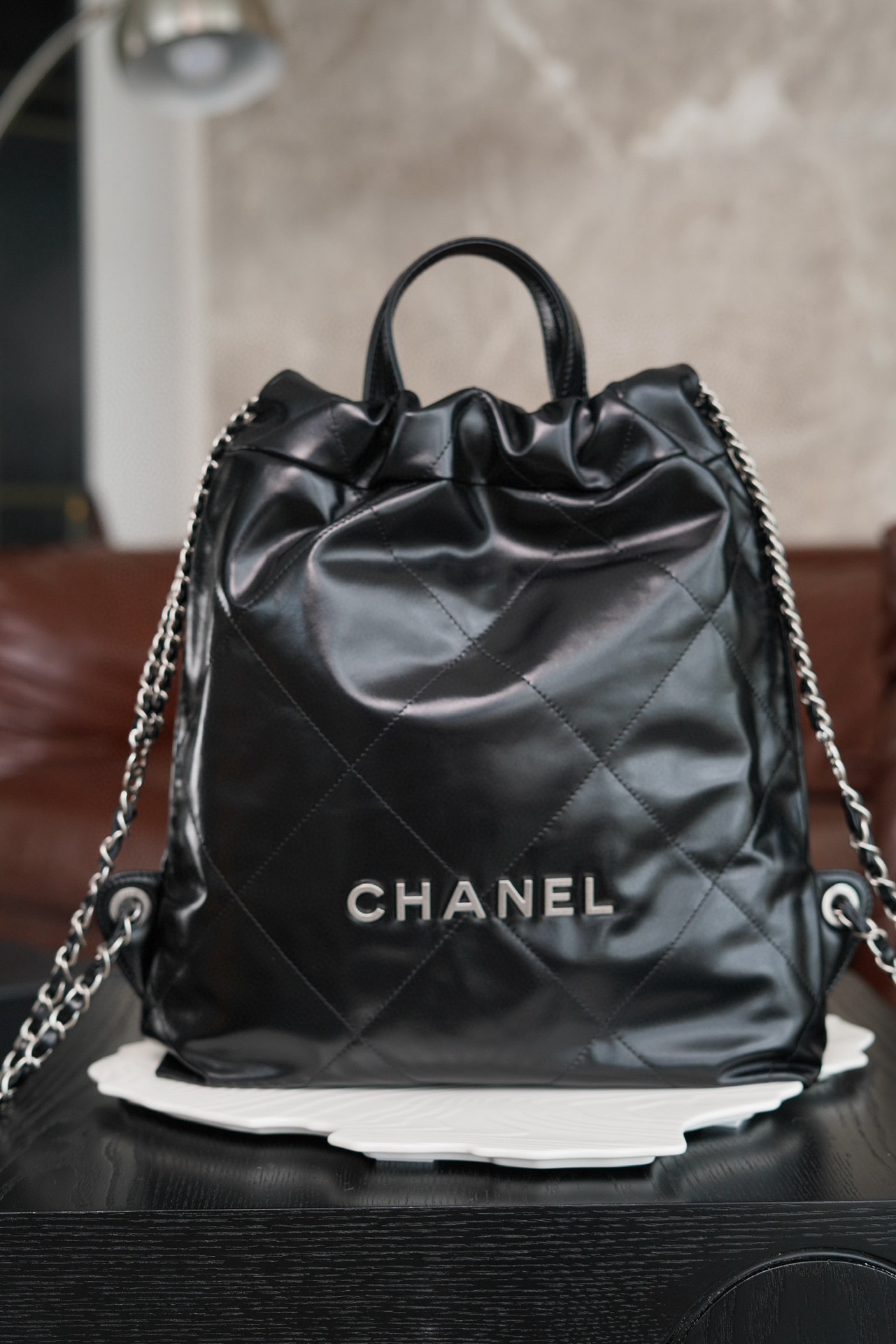 샤넬 Chanel 23P 22Small Backpack Black 34cm
