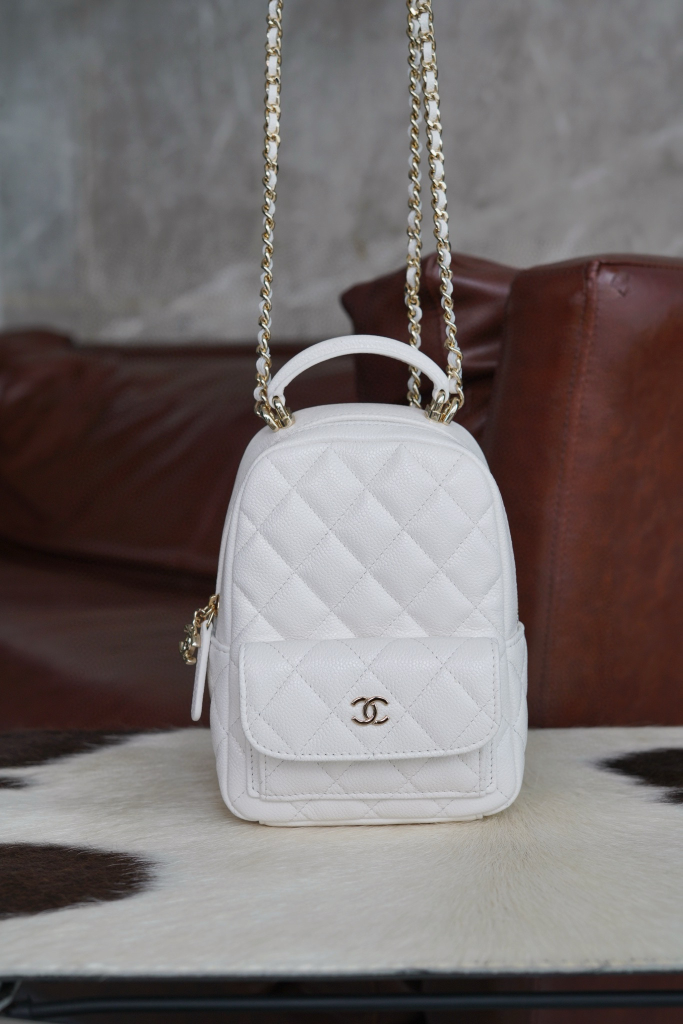 샤넬 Chanel 25c Mini Backpack White 13cm