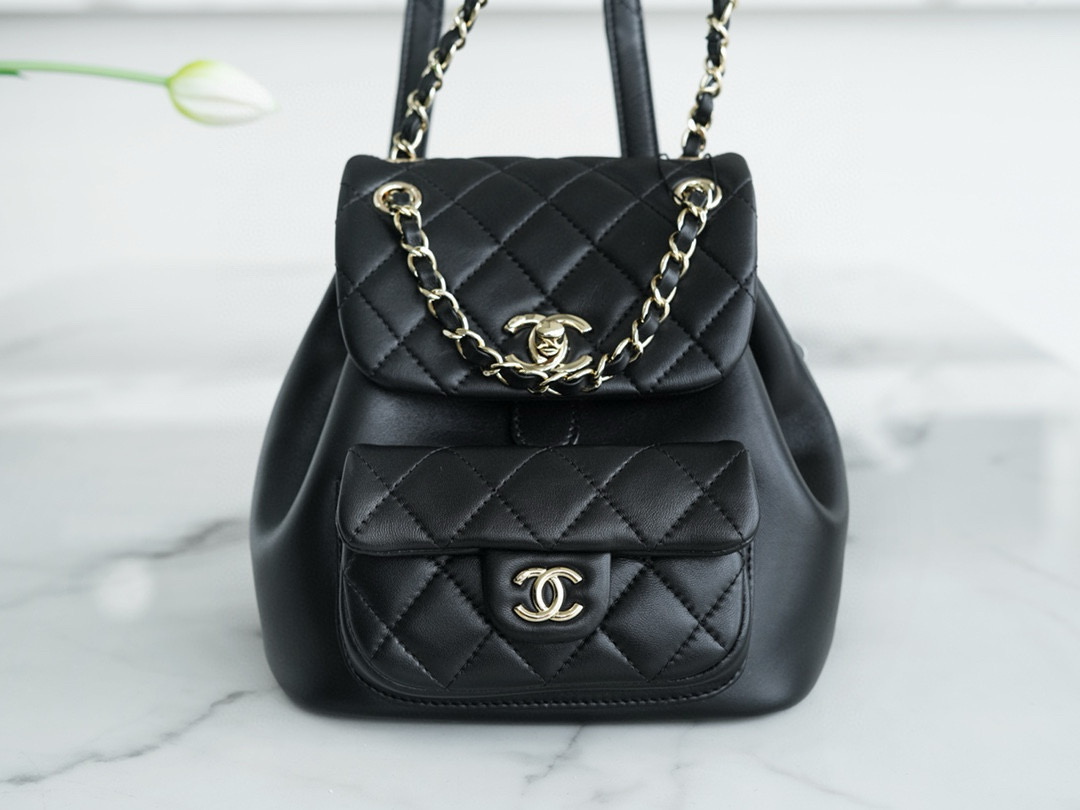 샤넬 Chanel 24p Duma Small Backpack Black 18cm