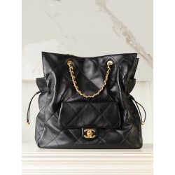 샤넬 Chanel 25c Drawstring Tote bag Black 36cm
