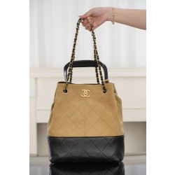 샤넬 Chanel 25A Shopping Bag Beige & Black 29cm