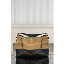 샤넬 Chanel 25A Small Shopping Bag AS5634 Beige & Black 36cm