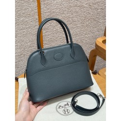 에르메스 Hermes Bolide 27cm Evercolor C6 Vert Girs/silver