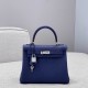에르메스 Hermes Kelly 25cm Germany Leather 7P Blue presse/silver