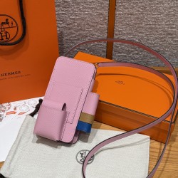 에르메스 Hermes Hermesway Epsom X9 Mauve 4B Biscuit 71 Blue France/silver