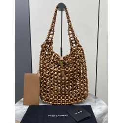 생로랑 Saint laurent/YSL 823807 Le 5 A 7 Large in Wood Beads Light Wood Brick
