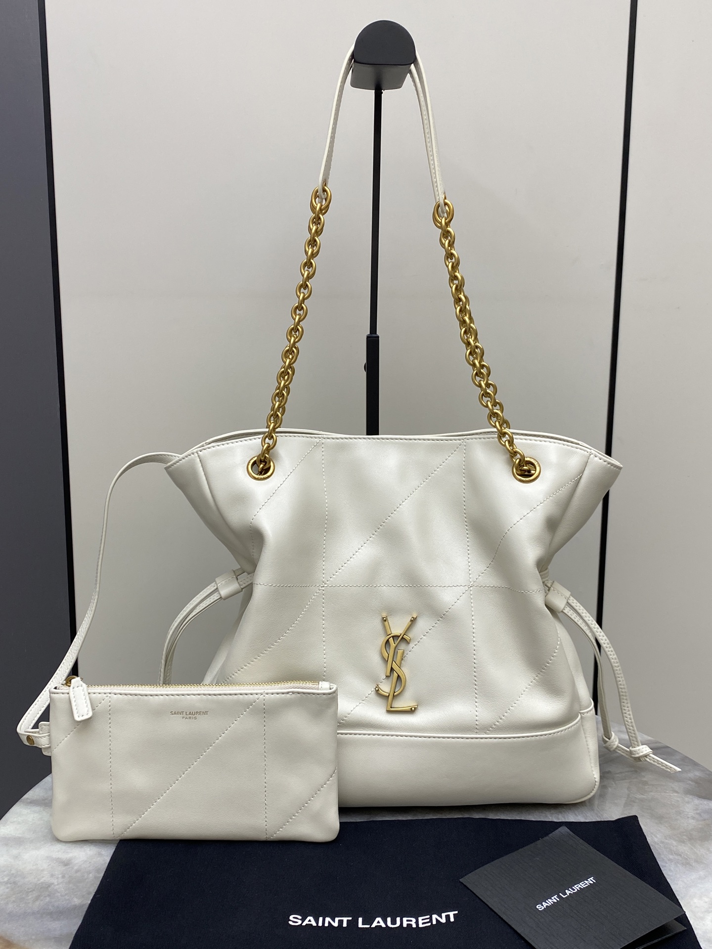 생로랑 Saint laurent/YSL 833948 Jamie Shopping Small in Lambskin White