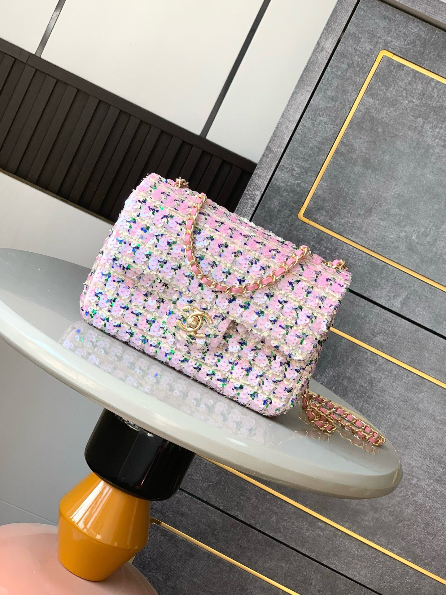 샤넬 Chanel 25c Mini Classic Flap Bag Pink 20cm