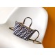 펜디 FENDI 8BS096 Roll Mini Fabric FF Jacquard Bag Light Blue 23CM