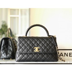 샤넬 Chanel A92991 Medium CoCo Handle Flap Bag C-022 Black 29cm