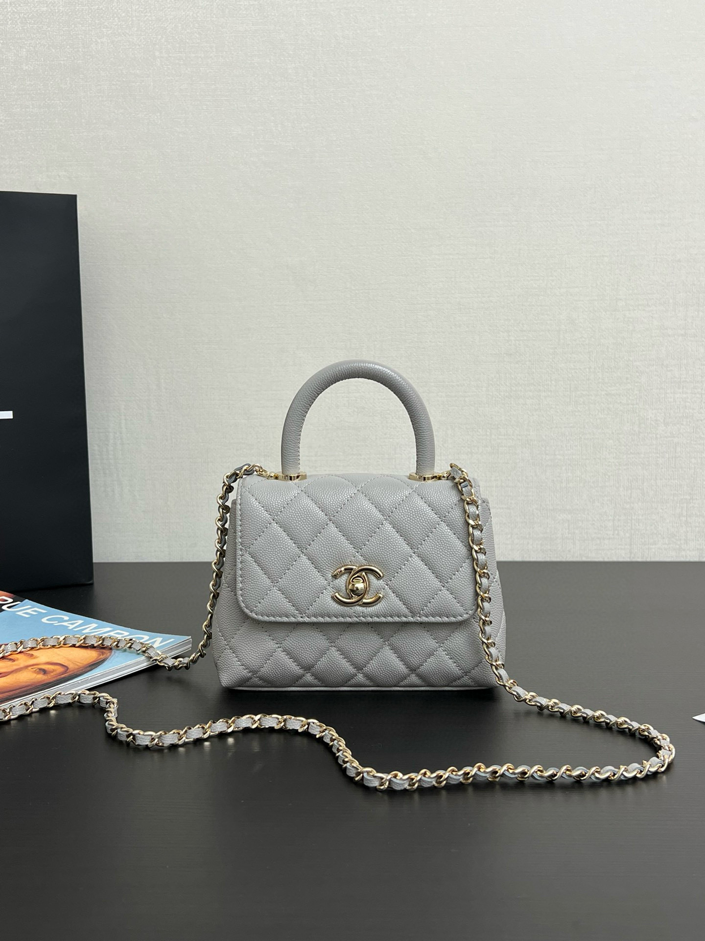 샤넬 Chanel Mini CoCo Handle Nano Flap Bag 99410 grey 14.5cm