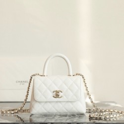 샤넬 Chanel Mini CoCo Handle Nano Flap Bag C-531 White 14.5cm