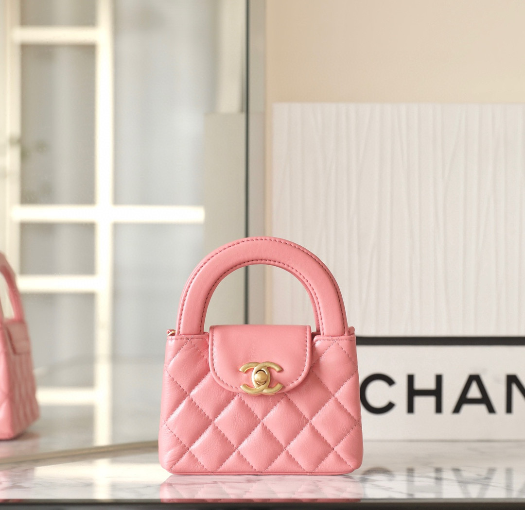 샤넬 Chanel 24A Mini Kelly Clutch with Chain C-501 Pink 12.5cm
