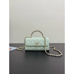 샤넬 Chanel 25s AP3238 Flap Phone Holder with Chain 99194 green 18cm