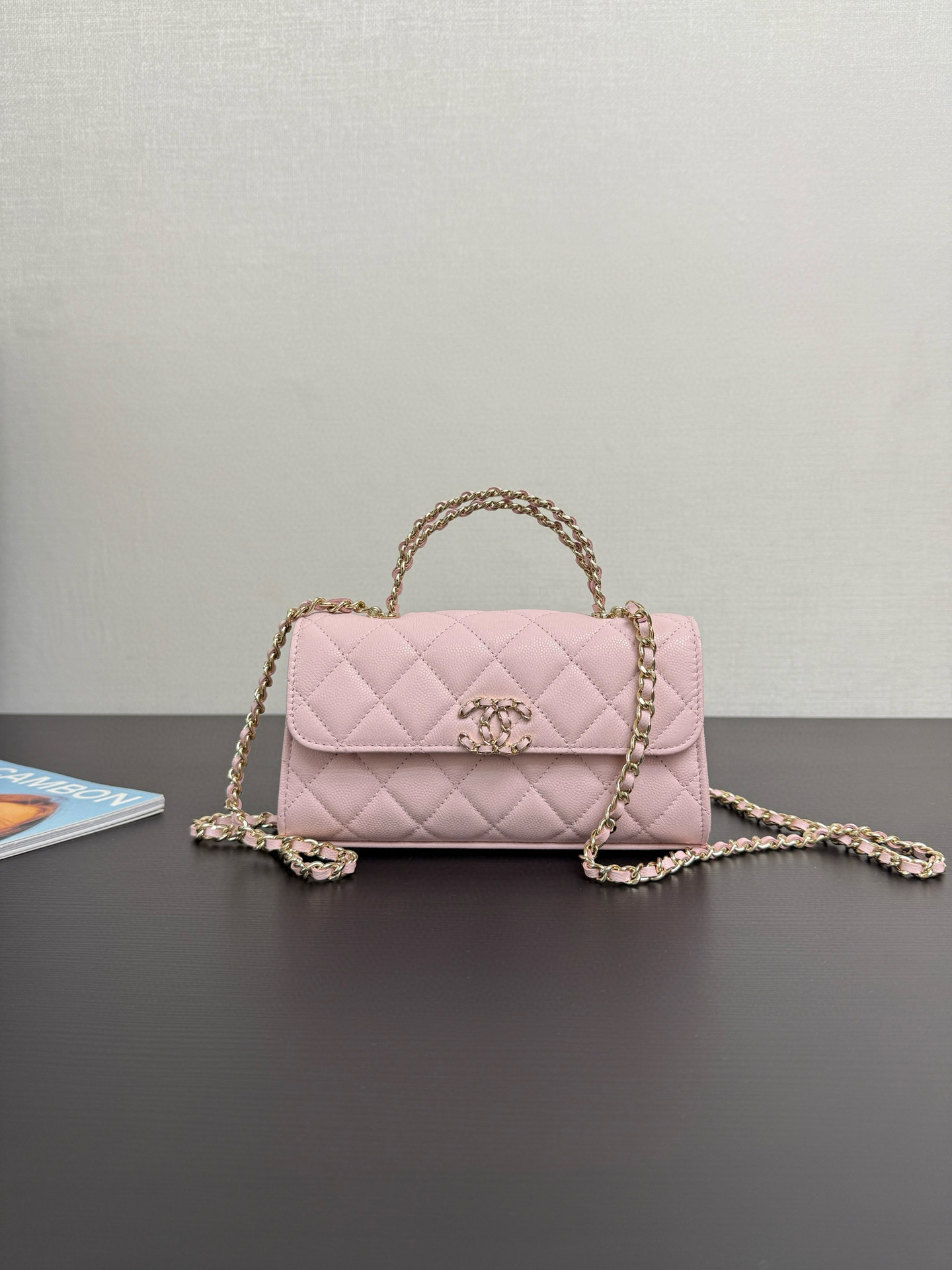 샤넬 Chanel 25s AP3238 Flap Phone Holder with Chain 99194 Pink 18cm