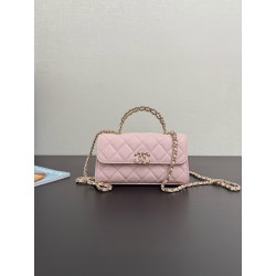 샤넬 Chanel 25s AP3238 Flap Phone Holder with Chain 99194 Pink 18cm