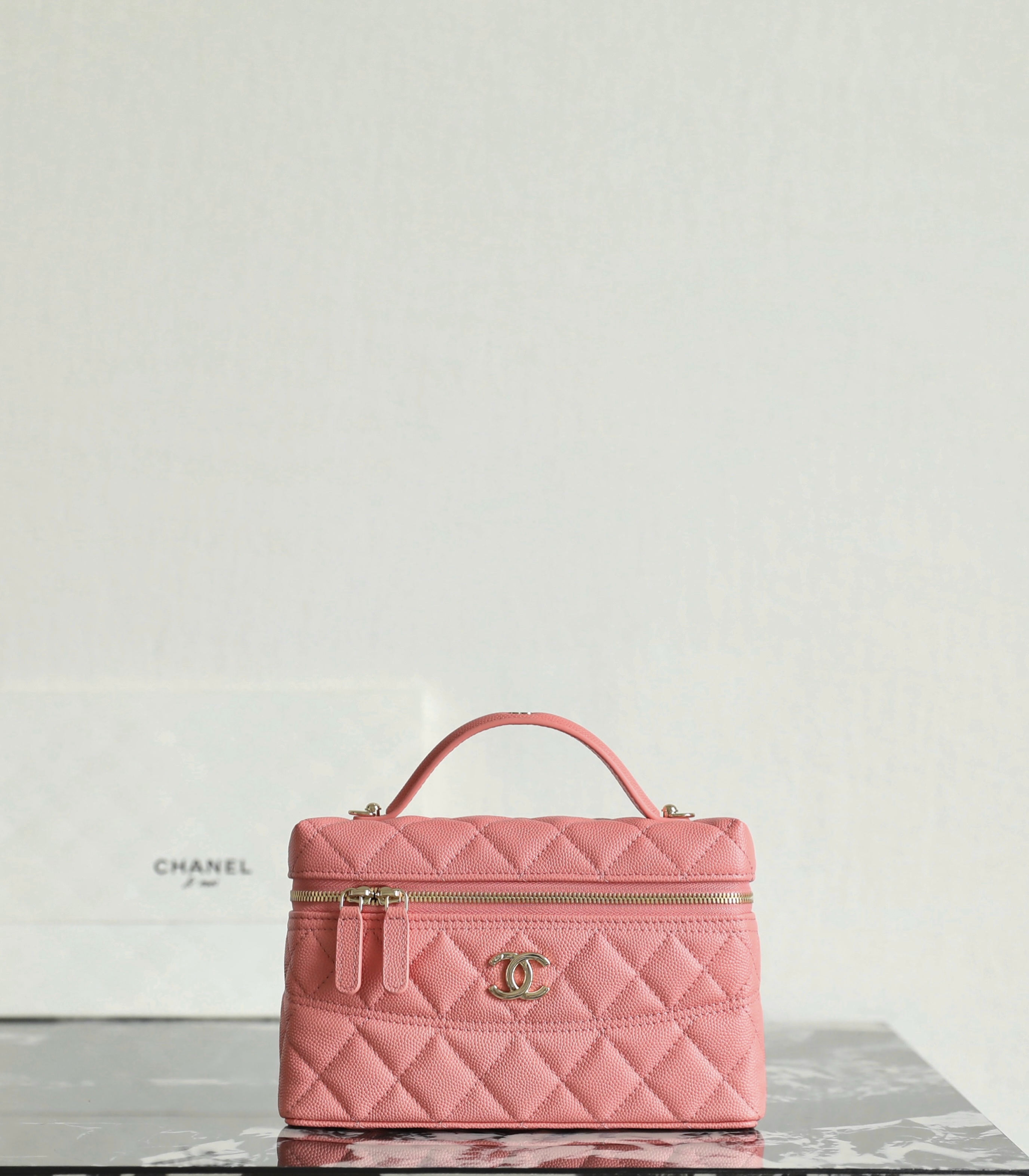 샤넬 Chanel 25c LP Long Vanity with chain C-501 Pink 19.5cm