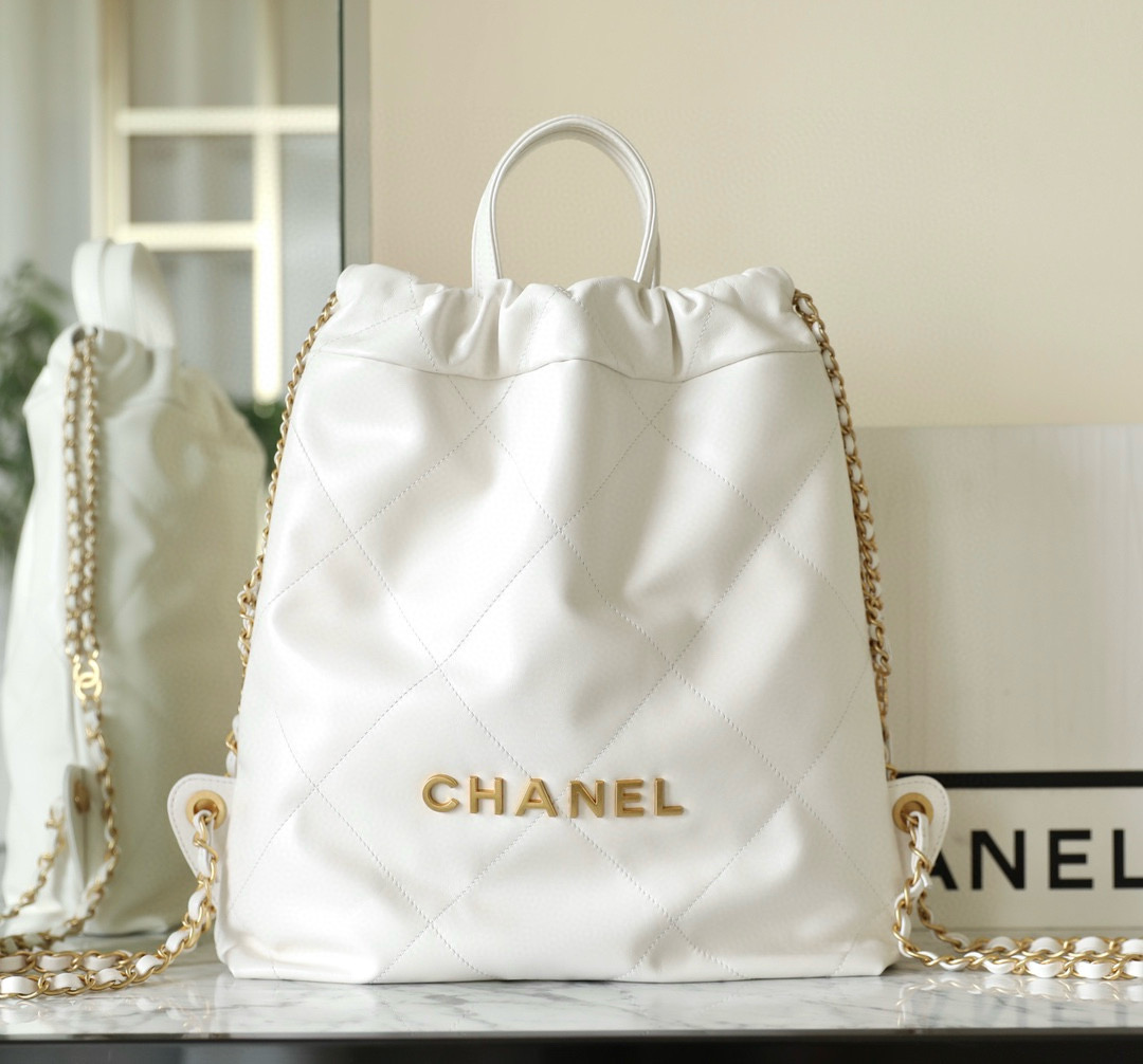 샤넬 Chanel 23P 22Small Backpack C-061 White 34cm