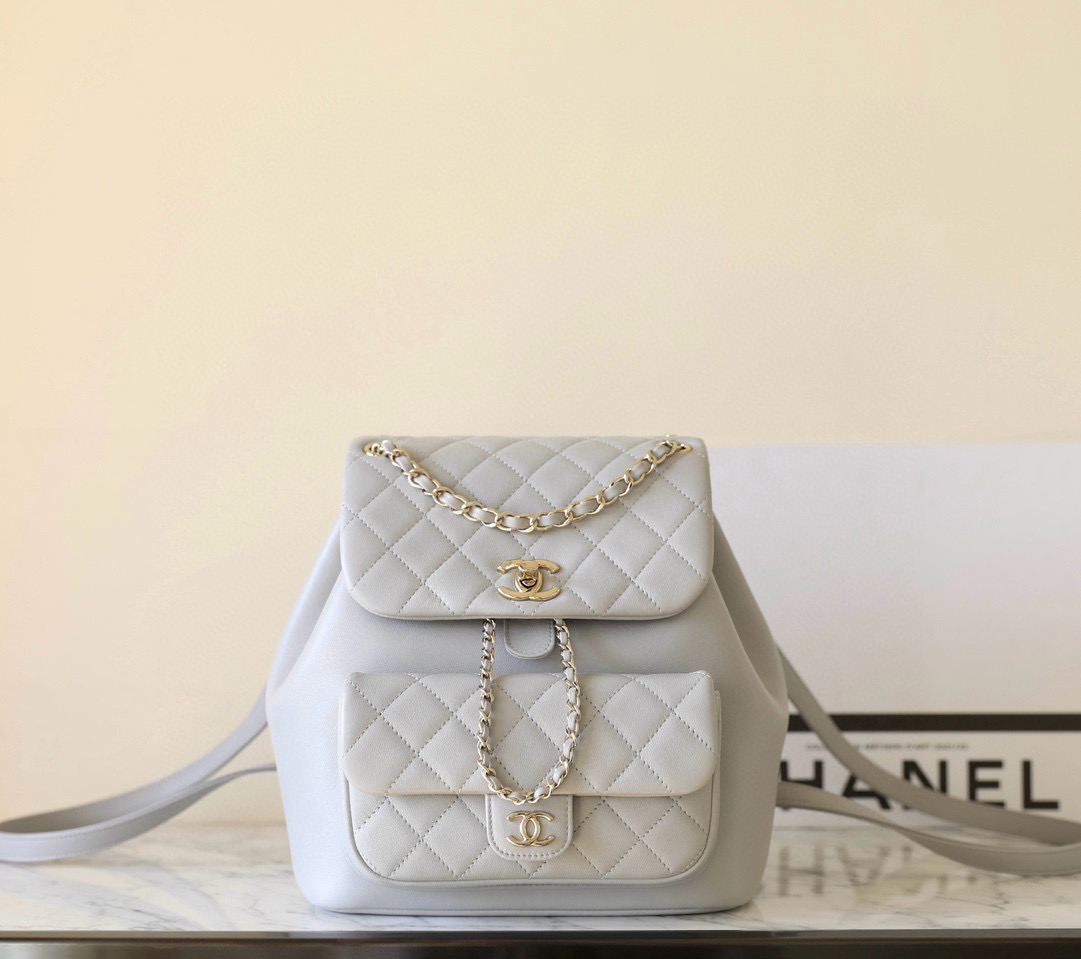 샤넬 Chanel 24k Duma Small Backpack C-051 grey 18cm