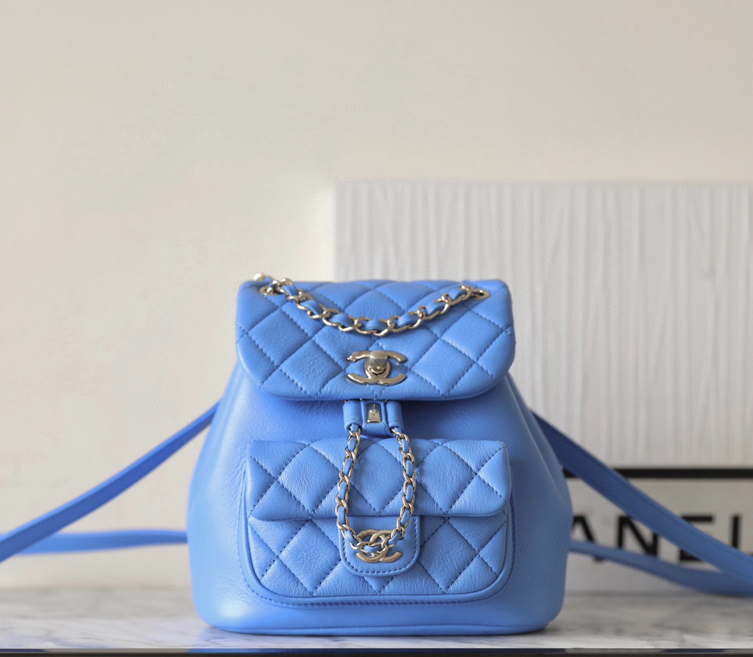 샤넬 Chanel 24p Duma Small Backpack C-541 Blue 18cm