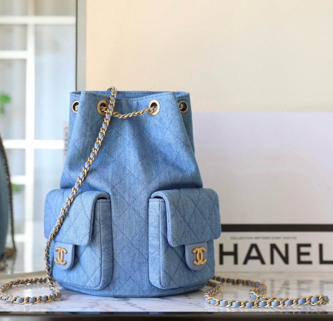 샤넬 Chanel AS5310 Backpack C-521 Blue 18cm