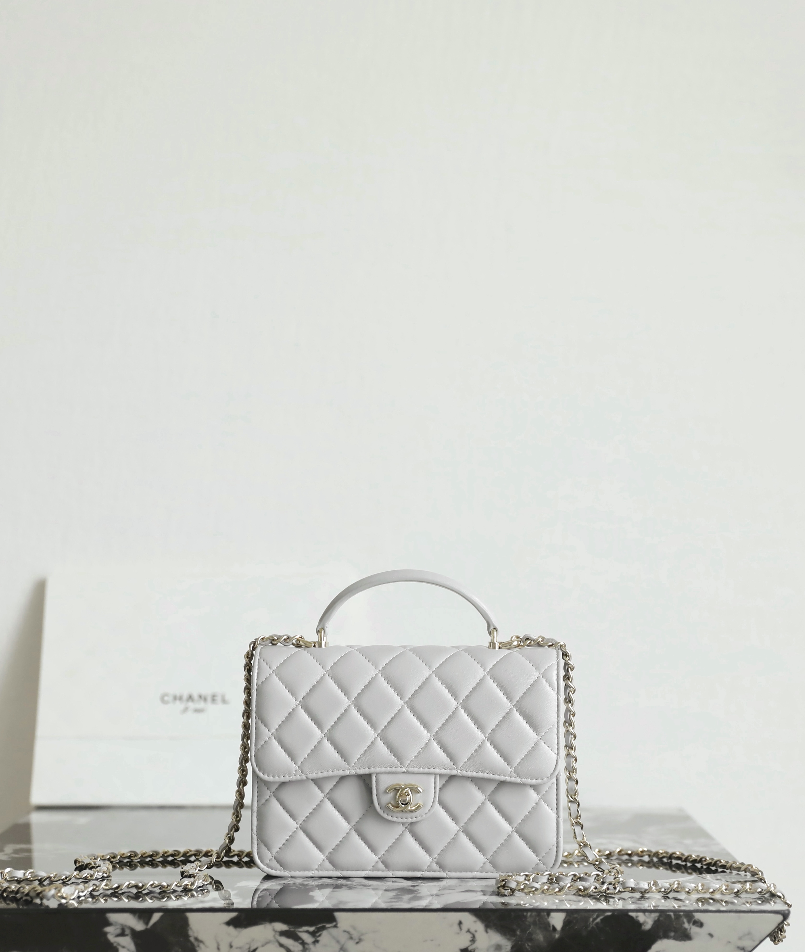 샤넬 Chanel 25P Mini Backpack Light grey 18cm