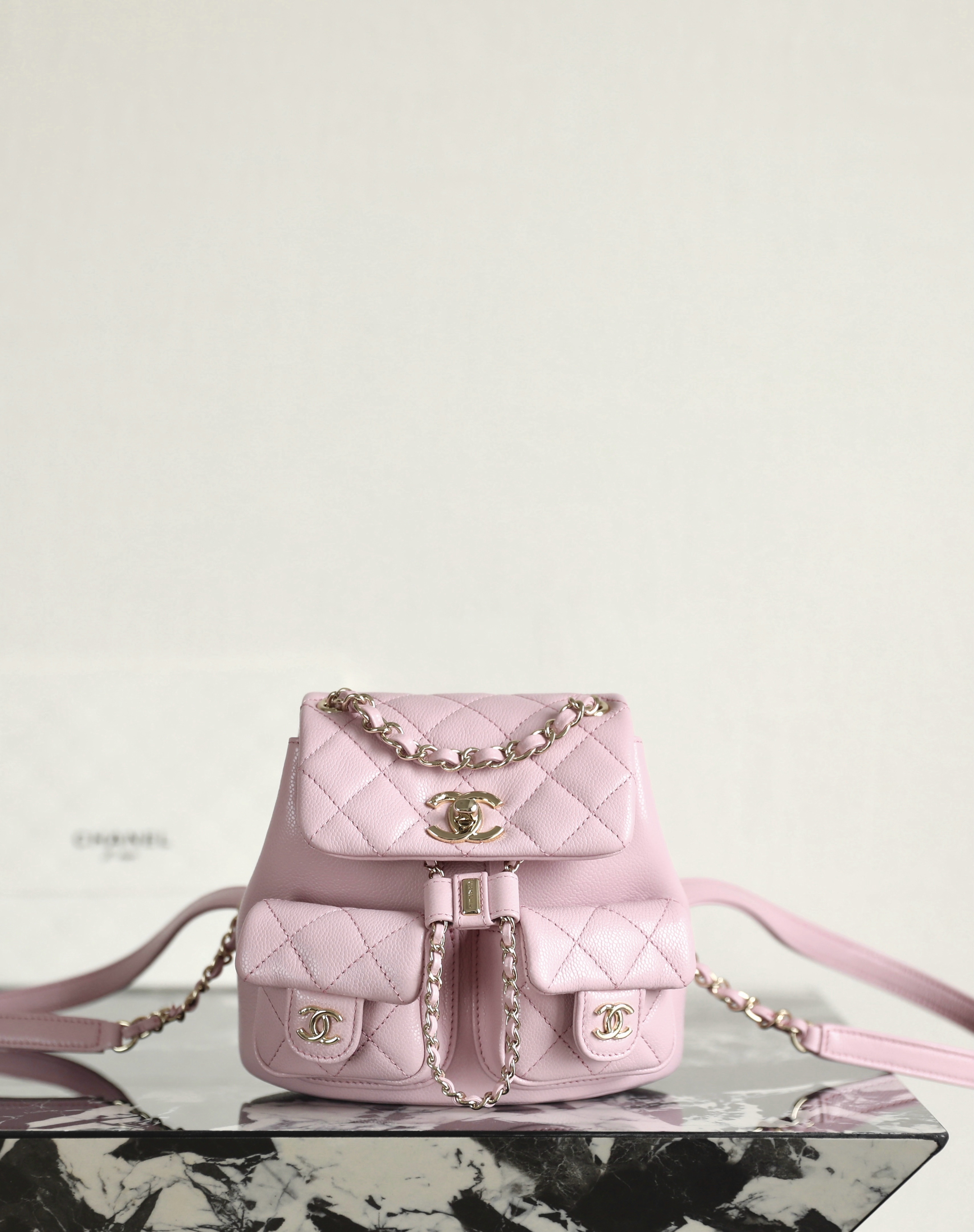 샤넬 Chanel 25p AS3787 Small Backpack Pink 16.5cm