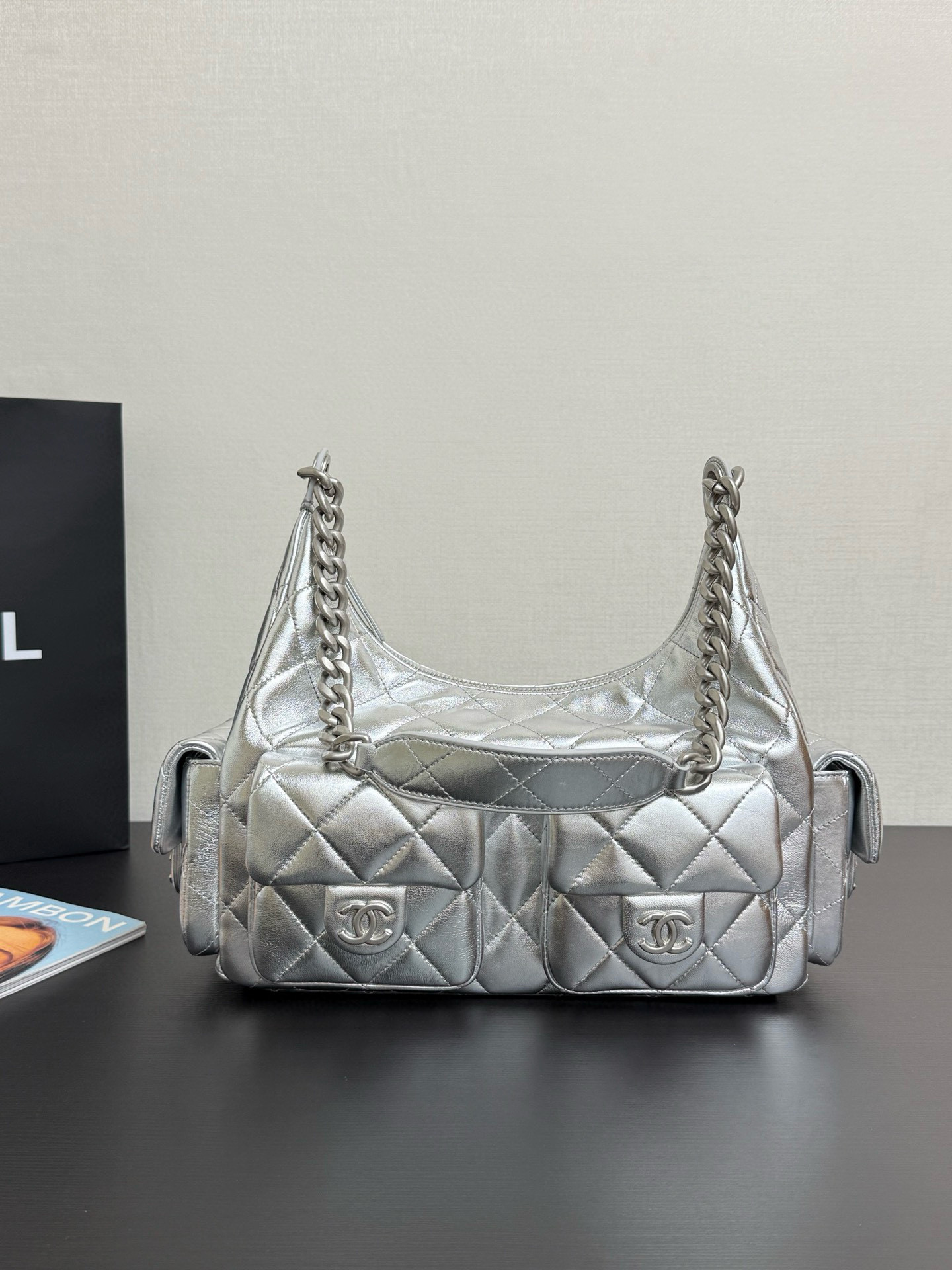 샤넬 Chanel 25c Large Hobo Handbag 99435 silver 35cm